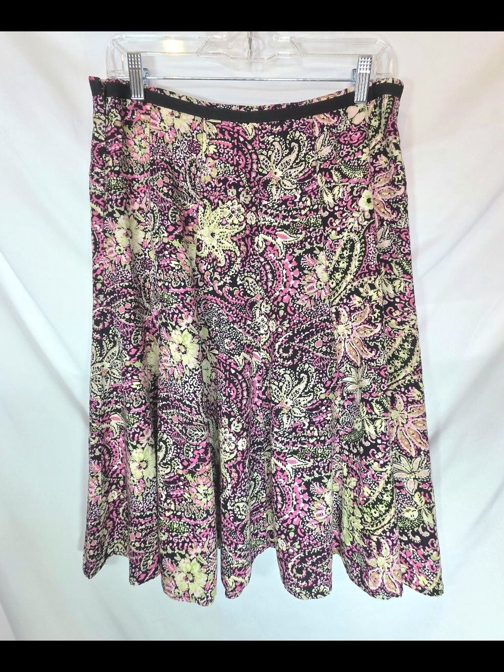 Christopher & Banks Petite A-Line Swing Coquette Floral Paisley Skirt Size 6P